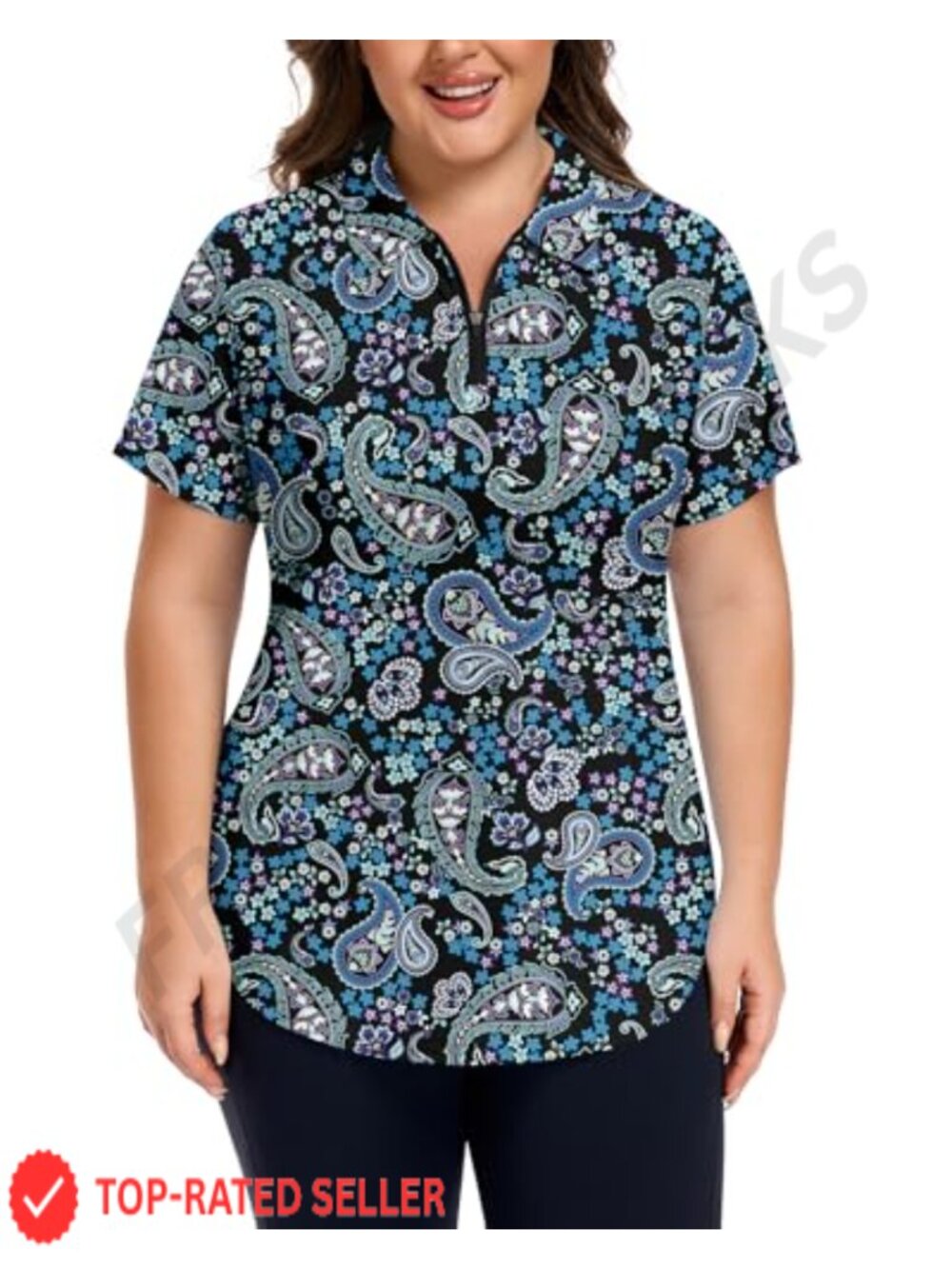Plus Size Women's Golf Polo Shirt Short Sleeve Athletic Workout Top